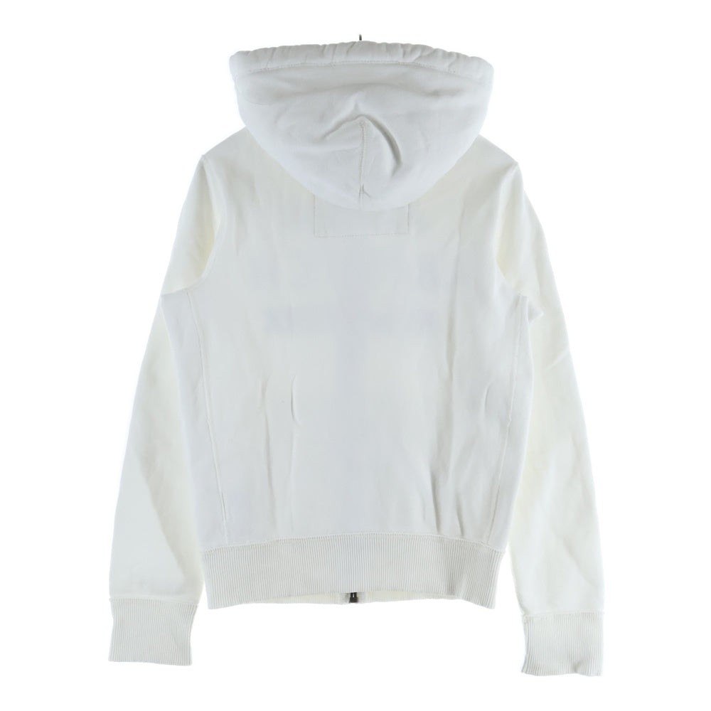 Abercrombie&Fitch(アバクロンビーアンドフィッチ) フロントロゴエンブロイダリー ジップアップフーディー パーカー ホワイト