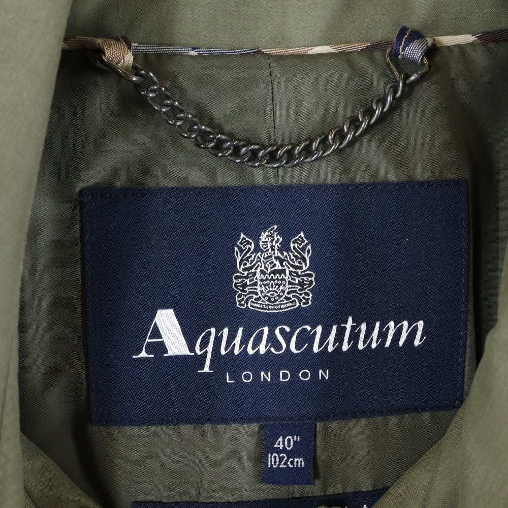 Aquascutum(アクアスキュータム) ポリエステル イングランド製 トレンチコート カーキ