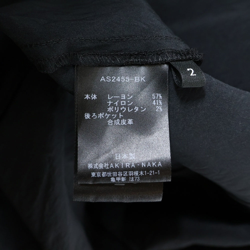 AKIRA NAKA(アキラナカ) レーヨン混 ナイロン ノースリーブワンピース ドレス レディース ブラック AS2455-BK