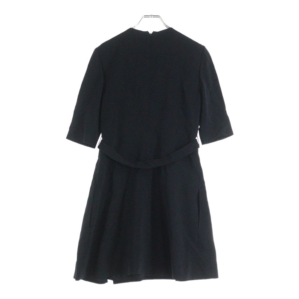 VERSACE(ヴェルサーチ) メデューサボタン ベルト付き ショートスリーブワンピース ドレス レディース ブラック