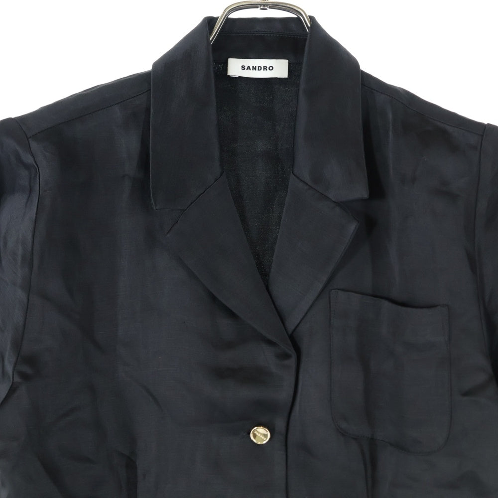 sandro(サンドロ) SHORT OPENWORK DRESS ショート オープンワーク ドレス ワンピース レディース ブラック SFPRO02723