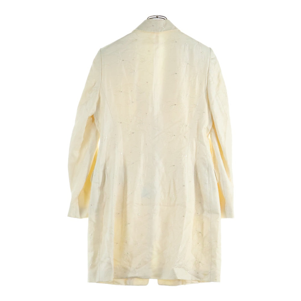 NO BRAND(ノーブランド) RICHARDS (リチャーズ) 花刺繍 シングルテーラードロングジャケット レディース アイボリー