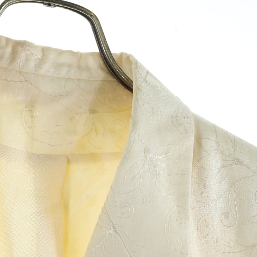 NO BRAND(ノーブランド) RICHARDS (リチャーズ) 花刺繍 シングルテーラードロングジャケット レディース アイボリー