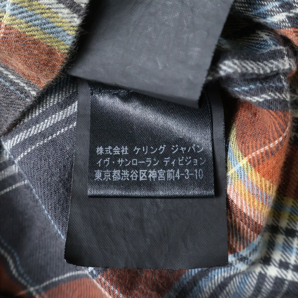 SAINT LAURENT PARIS(サンローランパリ) 16SS チェック柄 ショートスリーブ オープンカラーシャツ マルチカラー 411911 Y966L