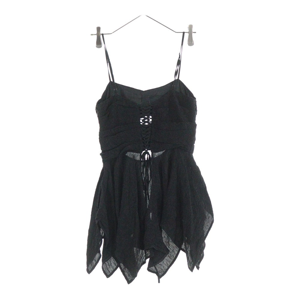 FETICO (フェティコ) BOTANICAL JACQUARD CUTOUT CAMI TOP ボタニカル ジャガード カットアウト キャミ トップ レディース ブラック FTC242-0106