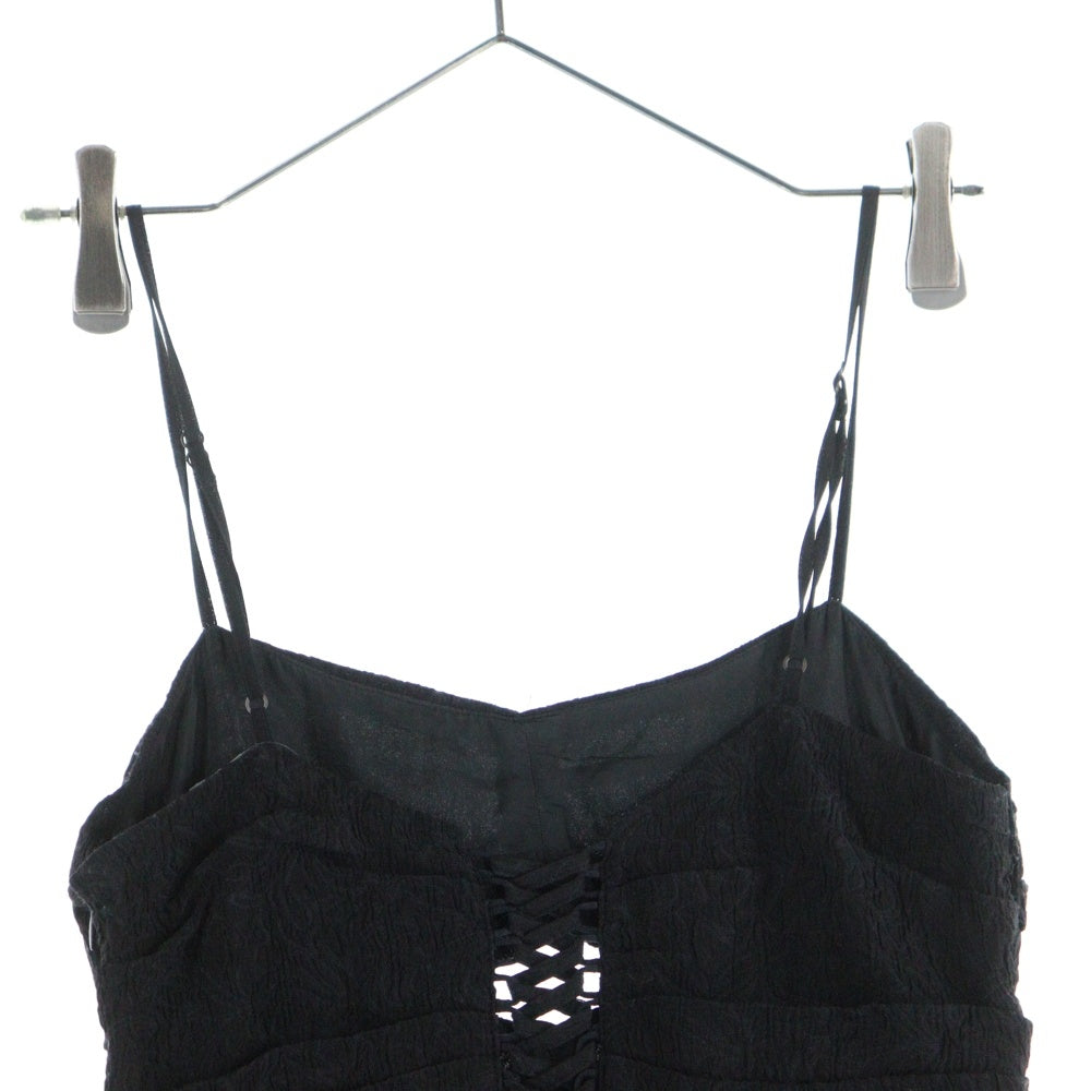 FETICO (フェティコ) BOTANICAL JACQUARD CUTOUT CAMI TOP ボタニカル ジャガード カットアウト キャミ トップ レディース ブラック FTC242-0106