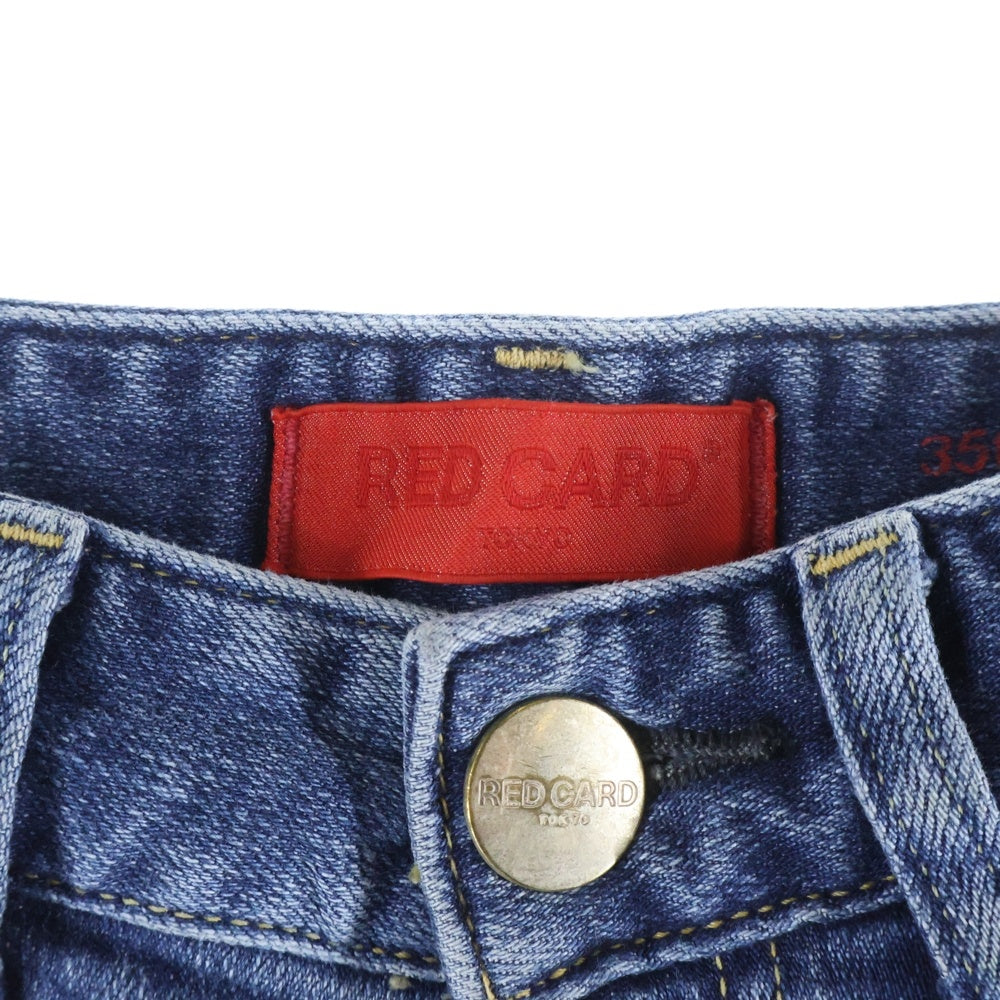RED CARD(レッドカード) 35TH ANNIVERSARY WIDE アニバーサリー ワイドストレートデニムパンツ ジーンズ レディース インディゴ 26W101
