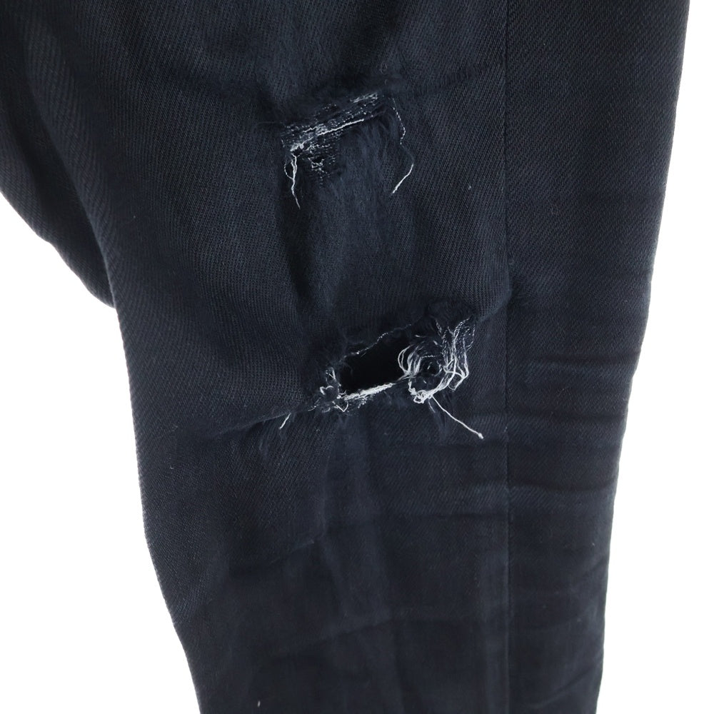 AMIRI(アミリ) ロゴレザーパッチ スキニーダメージデニムパンツ ジーンズ レディース ブラック