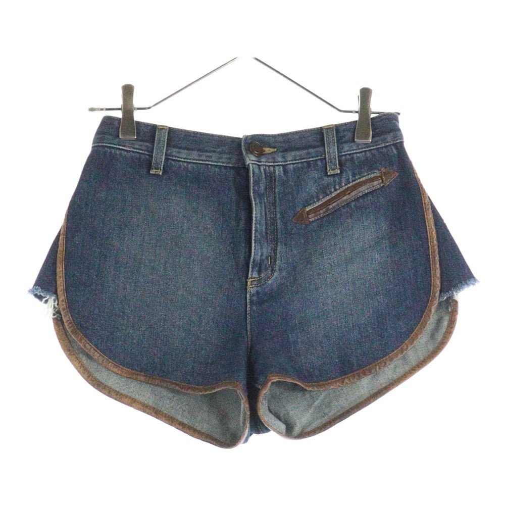 SAINT LAURENT PARIS(サンローランパリ) CONTRAST PIPING DENIM SHORTS コントラスト パイピング デニム ショーツ レディース インディゴ 561424 YC868