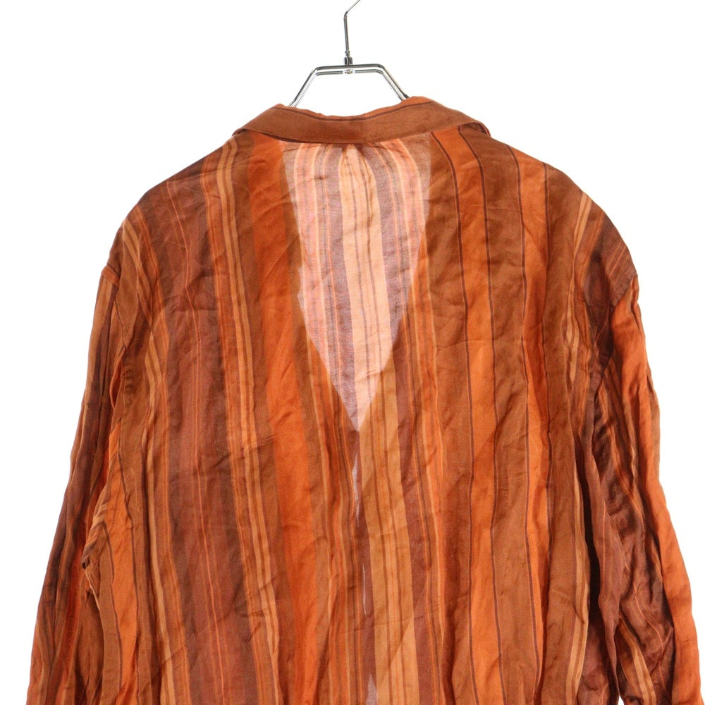 ETRO(エトロ) ストライプ ロングスリーブ レギュラーカラーシャツ オレンジ