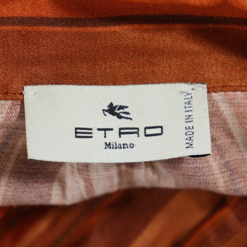 ETRO(エトロ) ストライプ ロングスリーブ レギュラーカラーシャツ オレンジ