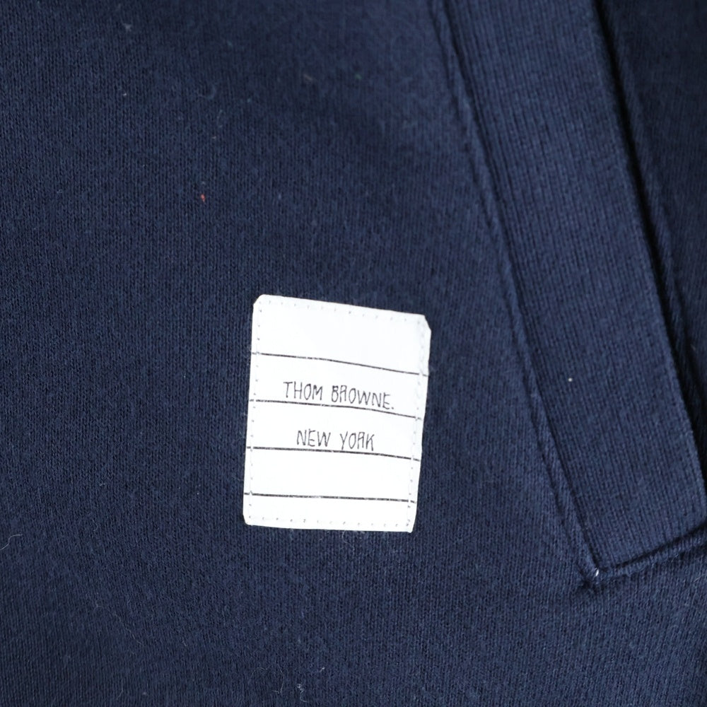 THOM BROWNE(トムブラウン) クラシック ループバック 4BAR フルジップアップ フーディー スウェットパーカー ネイビー FJT001A-00535415