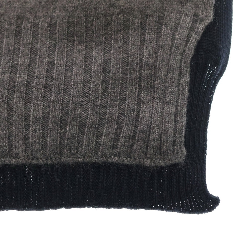 miumiu(ミュウミュウ) ロゴ刺繍 ウールマフラー ストール ネイビー 5FS004 15RK RFID