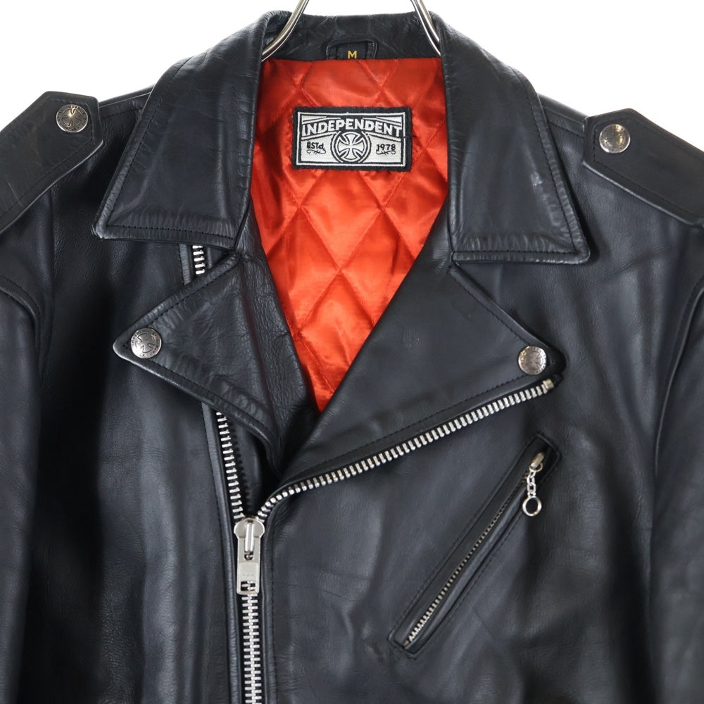 INDEPENDENT(インデペンデント) キルティングライニング ダブルライダース レザージャケット ブラック