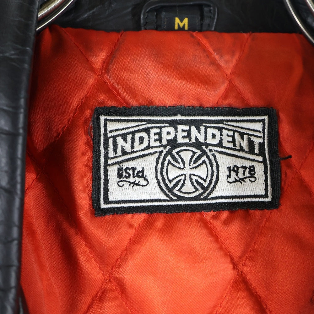 INDEPENDENT(インデペンデント) キルティングライニング ダブルライダース レザージャケット ブラック