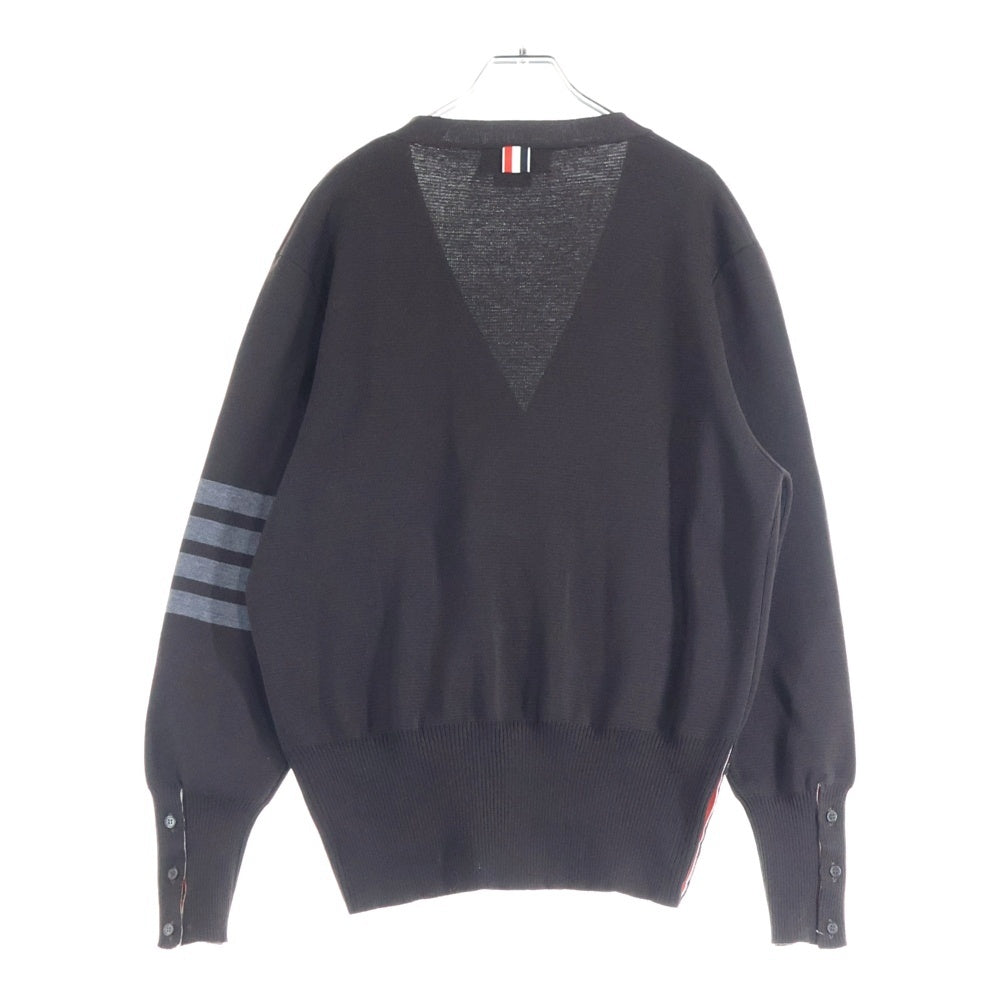 【新品未使用】THOM BROWNE 4BAR ウールカーディガン サイズ3 THOM BROWNE(トムブラウン) 4BAR ウール ニットカーディガン ブラウン