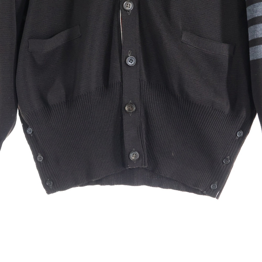 THOM BROWNE(トムブラウン) 4BAR ウール ニットカーディガン ブラウン