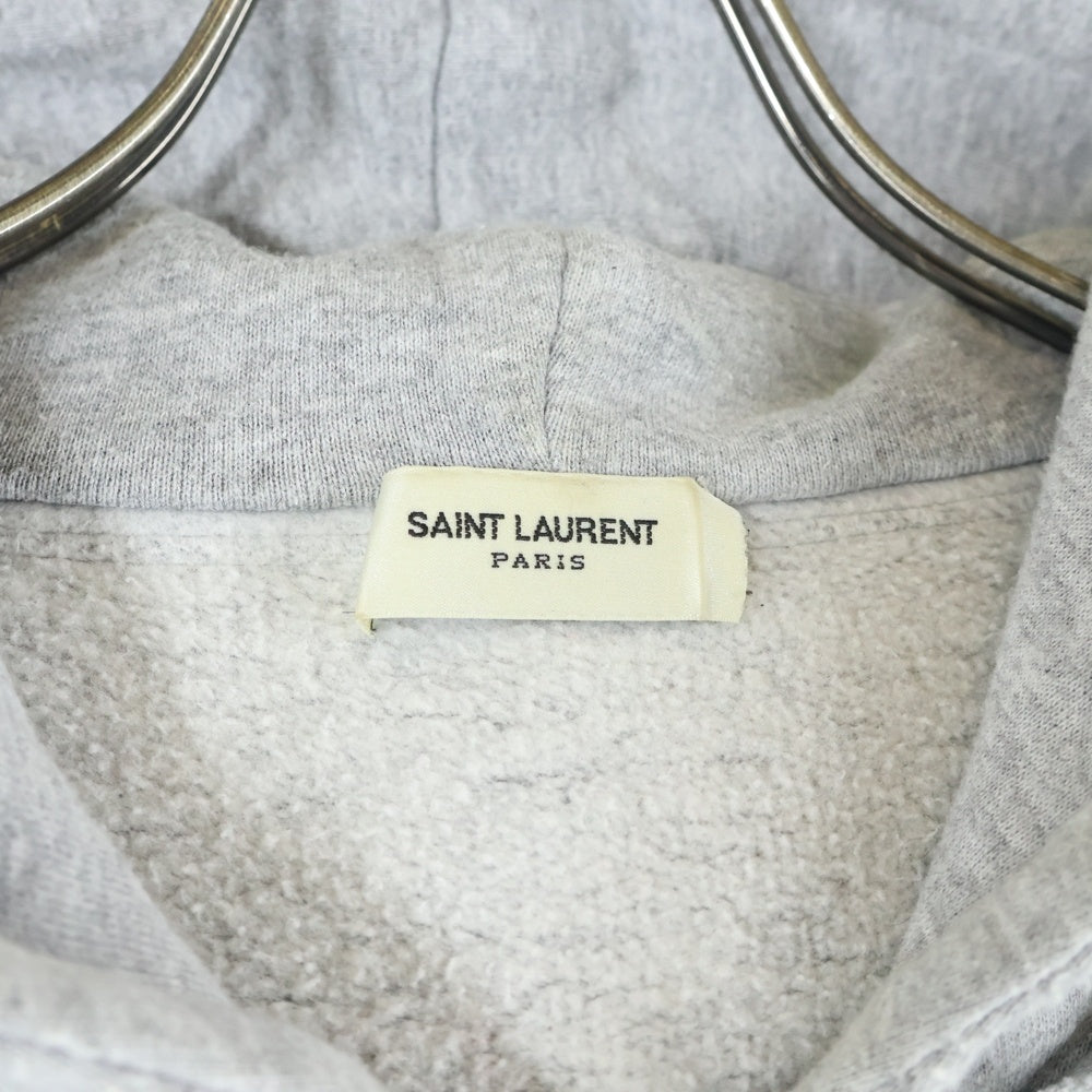 SAINT LAURENT PARIS(サンローランパリ) フード切り替え ジップアップスウェットパーカー フーディー グレー 646312 YBWU2