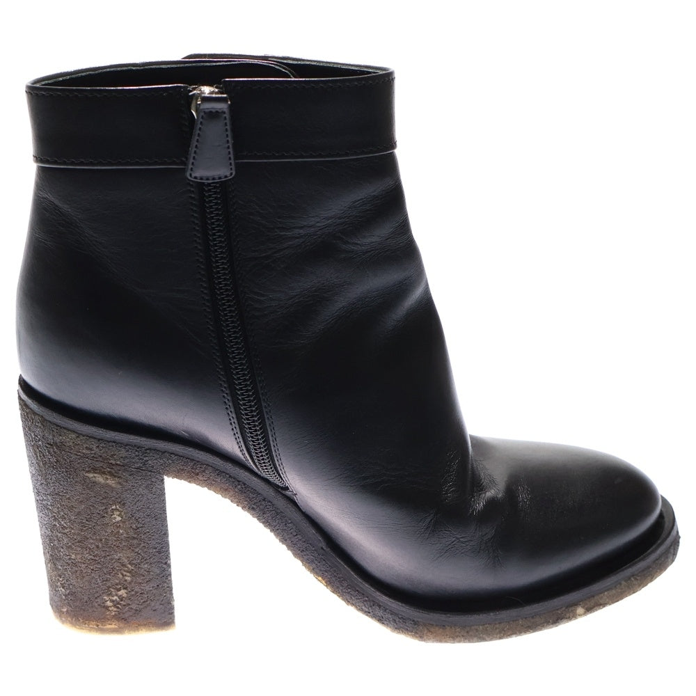 CHANEL　ショートブーツ　レザー　チェーン　ココマーク　ヒール　サイドジップ CHANEL(シャネル) ココマーク サイドジップ レザーヒールブーツ