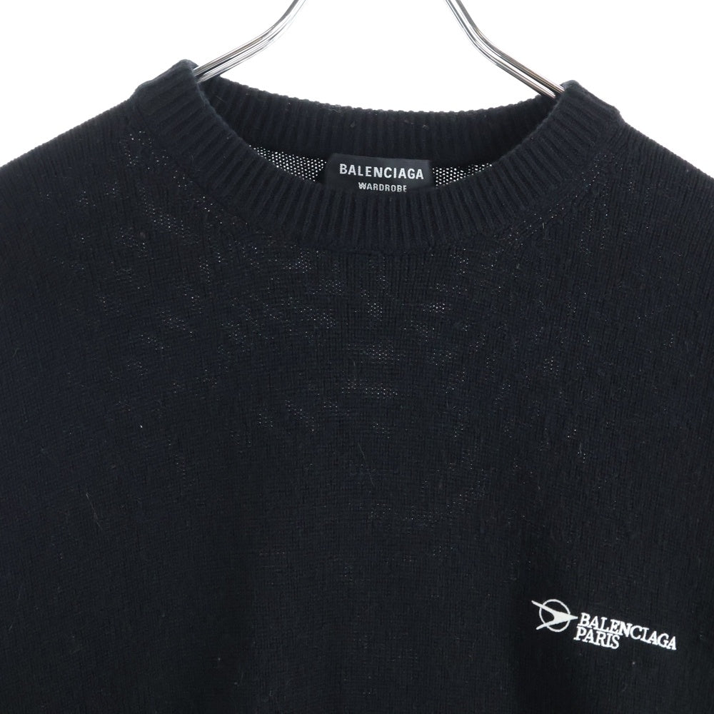 BALENCIAGA(バレンシアガ) 21SS エンブロイダリー ロゴ ニット セーター ブラック 657405