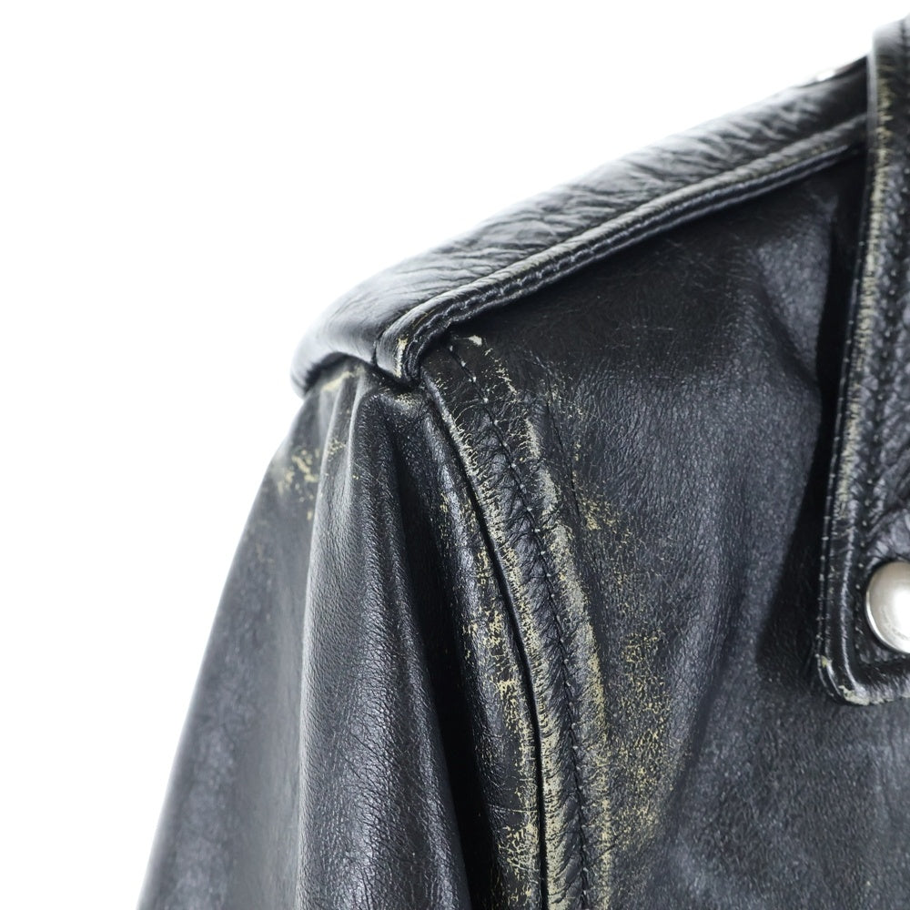 SAINT LAURENT PARIS(サンローランパリ) 16SS L01 ヴィンテージ加工 ダブルライダース レザージャケット ブラック L01O 397290 Y5QD1