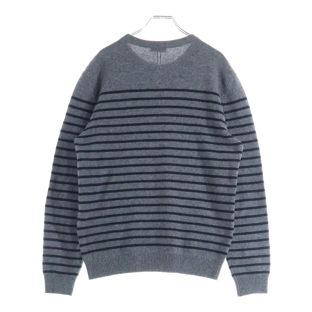 SAINT LAURENT PARIS(サンローランパリ) 16AW カシミヤ ボーダー ニット セーター グレー 453752