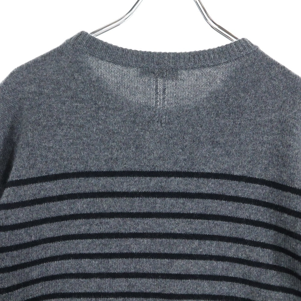 SAINT LAURENT PARIS(サンローランパリ) 16AW カシミヤ ボーダー ニット セーター グレー 453752