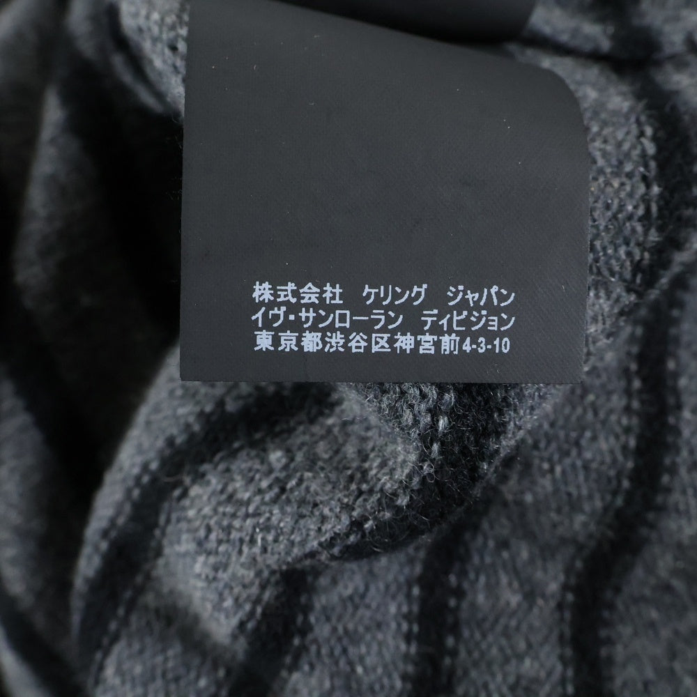 SAINT LAURENT PARIS(サンローランパリ) 16AW カシミヤ ボーダー ニット セーター グレー 453752