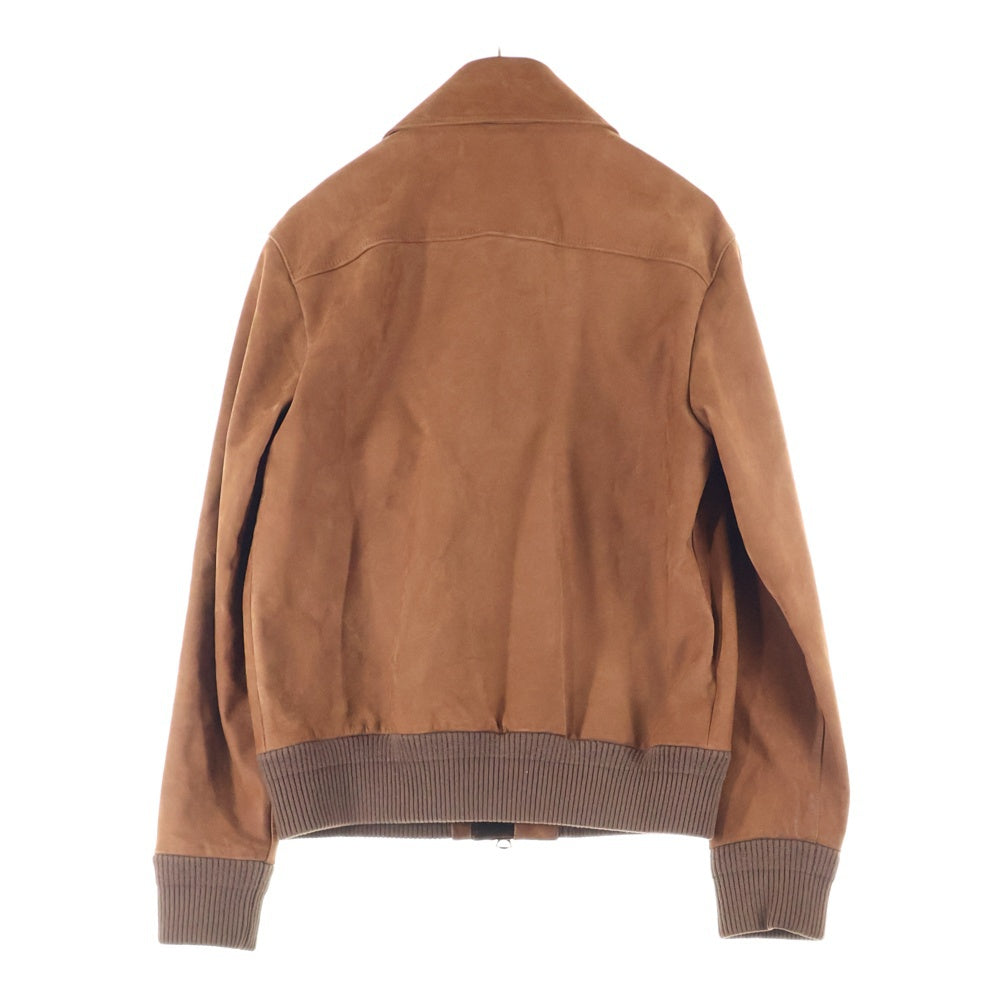 Acne Studios(アクネ ストゥディオズ) Cognac Brown Short Leather Jacket カーフスキン シングル レザーフライトジャケット ブラウン FM-MN-LEAT000022