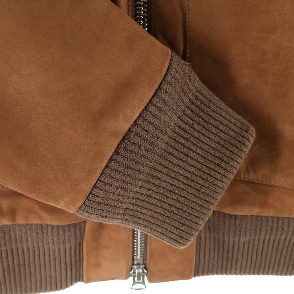Acne Studios(アクネ ストゥディオズ) Cognac Brown Short Leather Jacket カーフスキン シングル レザーフライトジャケット ブラウン FM-MN-LEAT000022