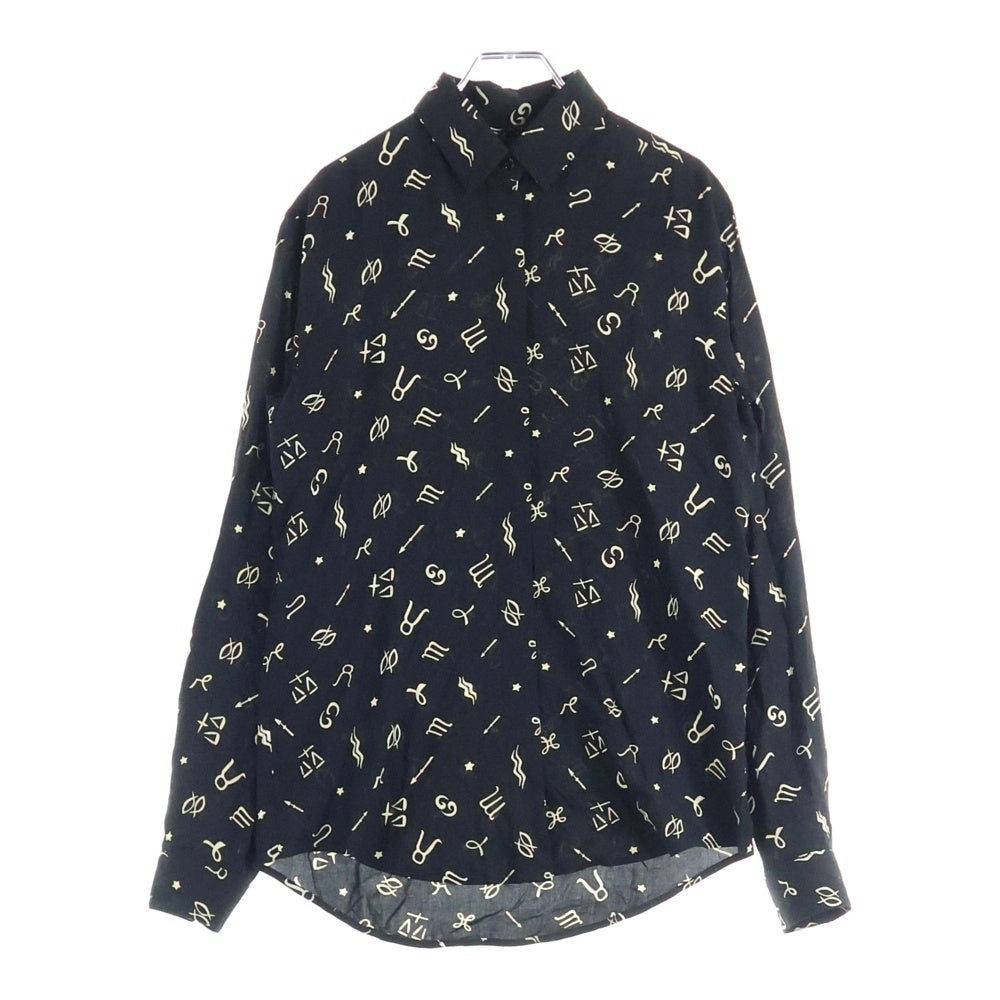 SAINT LAURENT PARIS(サンローランパリ) 星座 総柄 レーヨン 長袖 シャツ レディース ブラック 512192