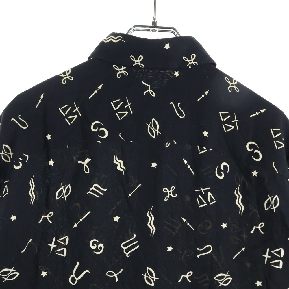SAINT LAURENT PARIS(サンローランパリ) 星座 総柄 レーヨン 長袖 シャツ レディース ブラック 512192