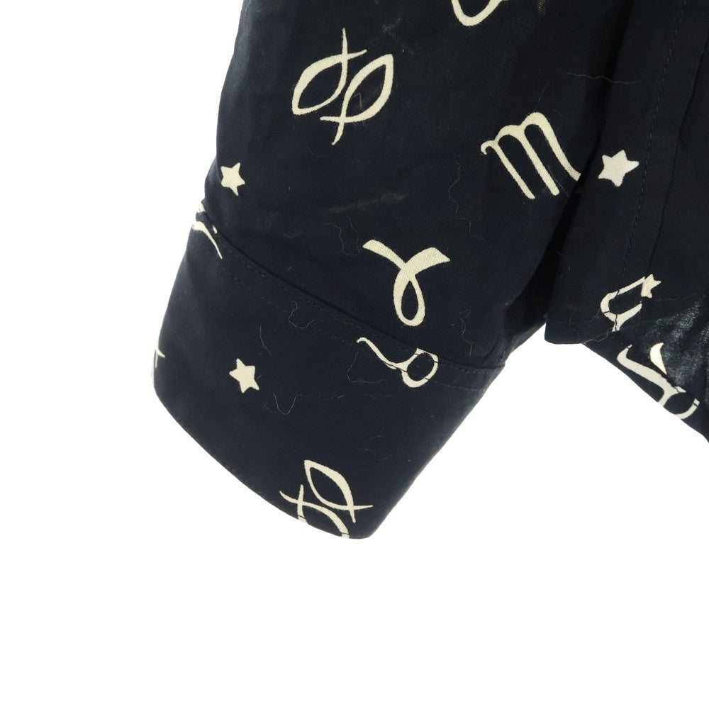 SAINT LAURENT PARIS(サンローランパリ) 星座 総柄 レーヨン 長袖 シャツ レディース ブラック 512192