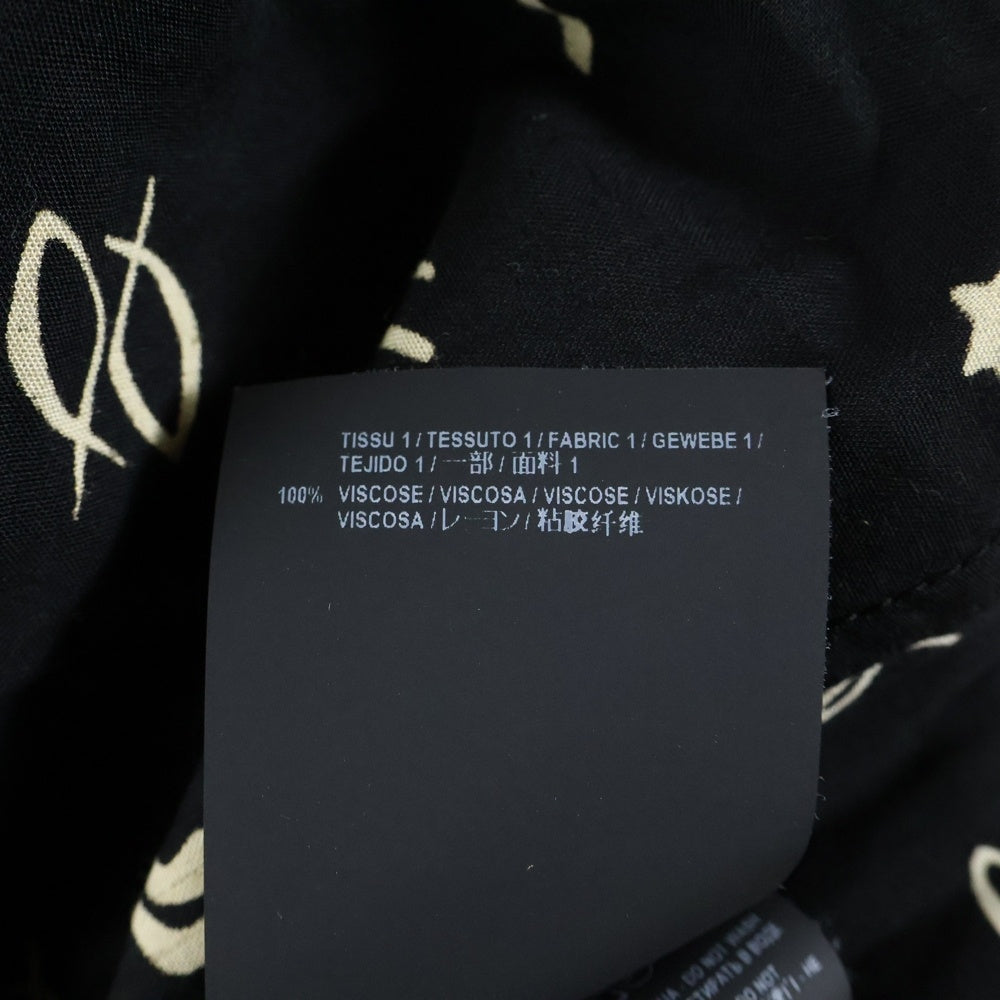 SAINT LAURENT PARIS(サンローランパリ) 星座 総柄 レーヨン 長袖 シャツ レディース ブラック 512192