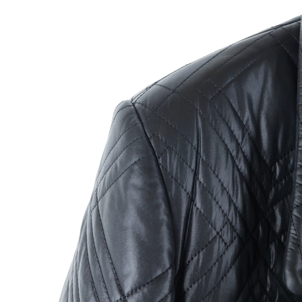 SAINT LAURENT PARIS(サンローランパリ) 21AW キルティング ベルテッド パテッドチェスターロングコート ジャケット ブラック 661456