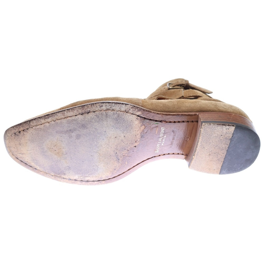 SAINT LAURENT PARIS(サンローランパリ) スウェードレザー ワイアットジョッパーブーツ ブラウン