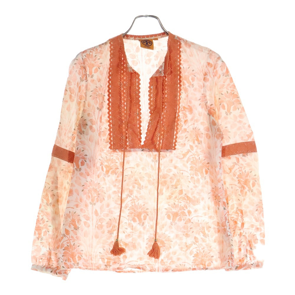 TORY BURCH(トリー バーチ) 花柄 ロングスリーブブラウス カットソー レディース オレンジ HLT001 01-13
