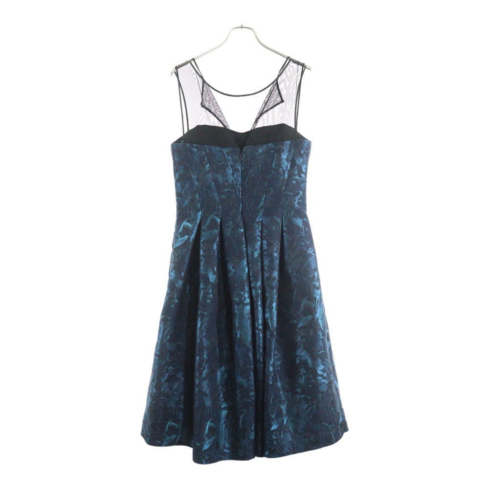 NO BRAND(ノーブランド) VERA WANG (ヴェラウォン) 総柄 ノースリーブワンピース ドレス レディース ブルー/ブラック