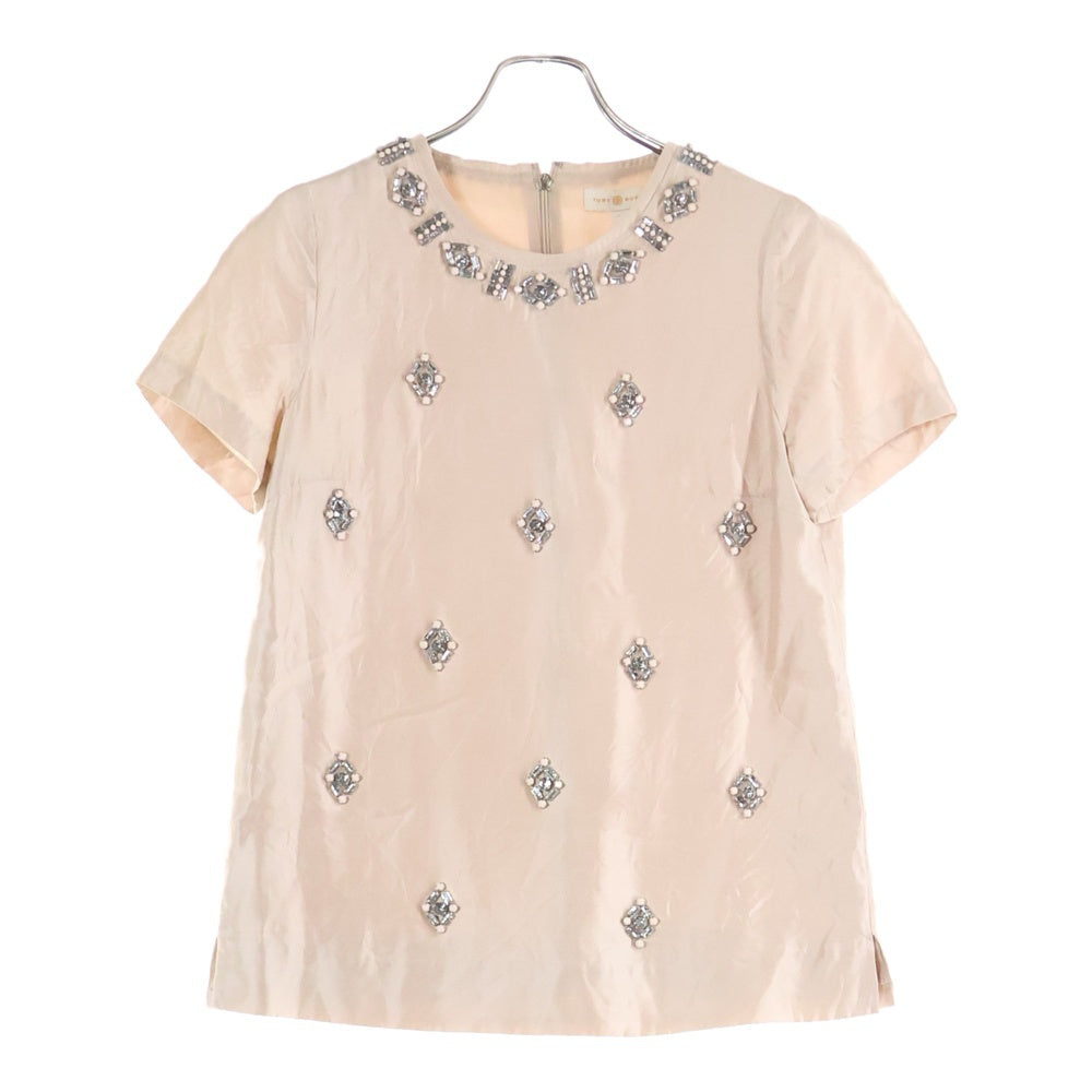 TORY BURCH(トリー バーチ) スタッズ付き クルーネック半袖Tシャツ カットソー レディース ピンク 41131106