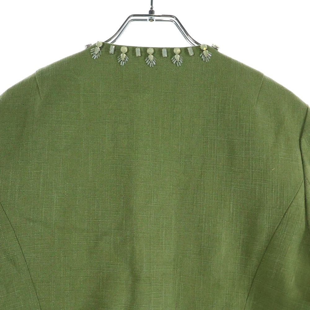 TORY BURCH(トリー バーチ) クリアスタッズ リネンカーディガン レディース グリーン 12161513