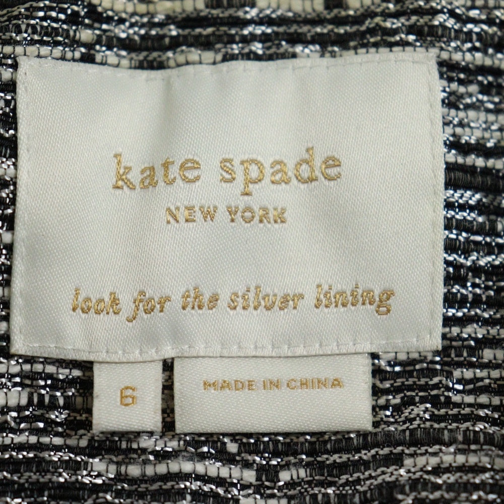 Kate Spade(ケイトスペード) フリンジ ノーカラーボタンジャケット レディース グレー/ブラック NJMU1228