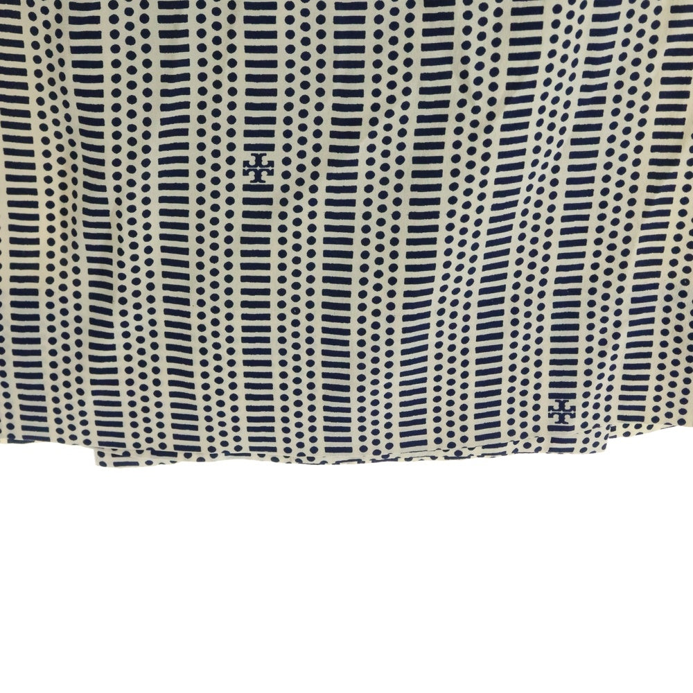 TORY BURCH(トリー バーチ) 総柄 シルクスカート レディース ネイビー/ホワイト 12121302