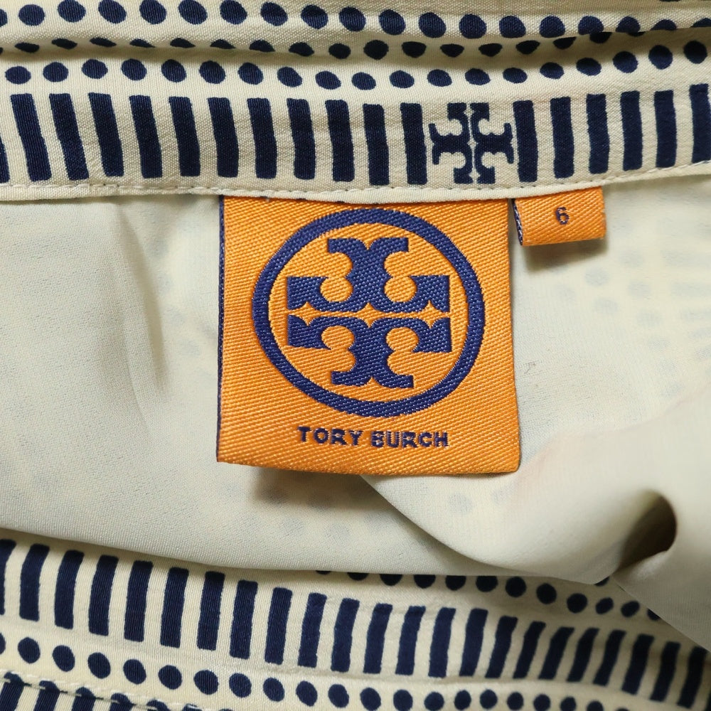 TORY BURCH(トリー バーチ) 総柄 シルクスカート レディース ネイビー/ホワイト 12121302