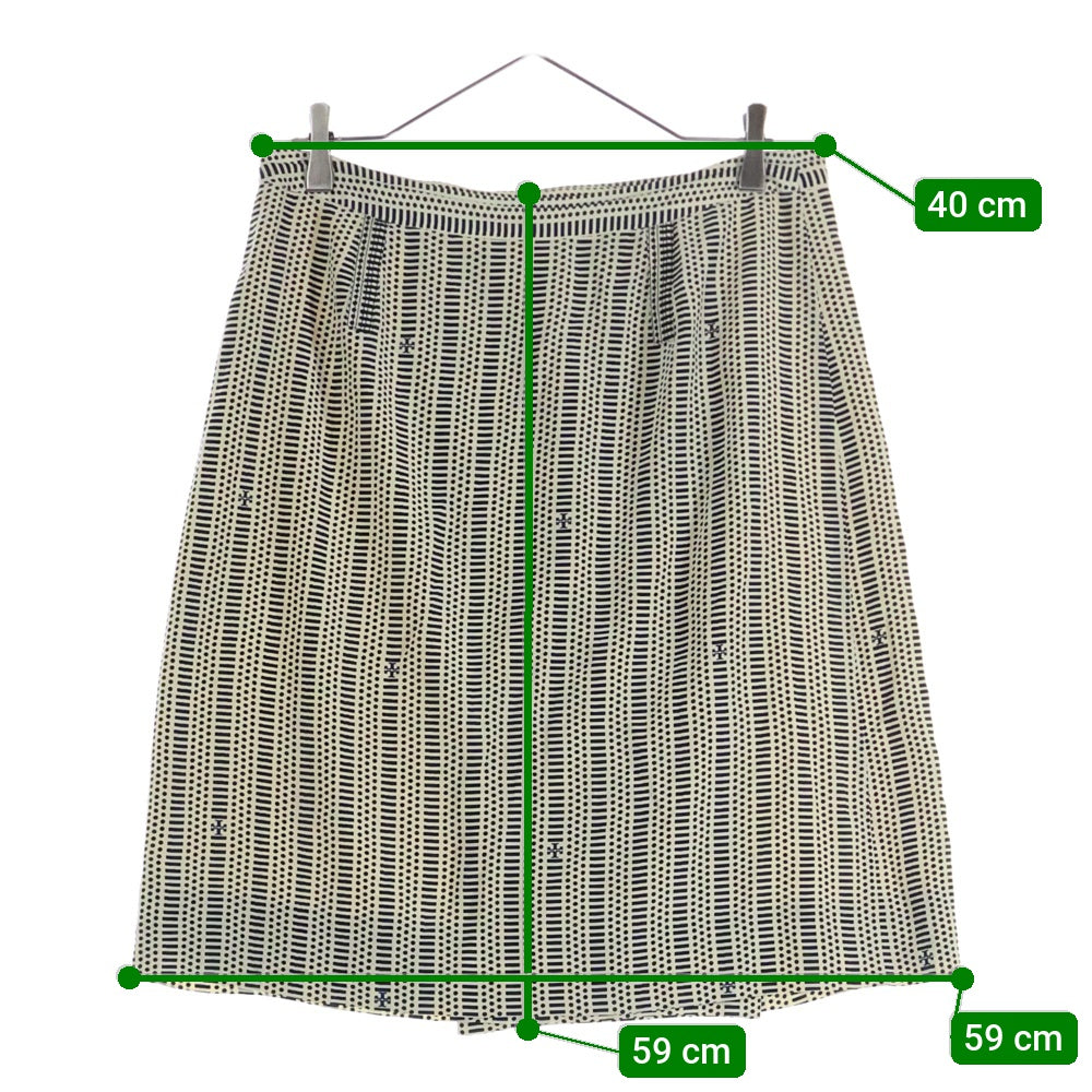 TORY BURCH(トリー バーチ) 総柄 シルクスカート レディース ネイビー/ホワイト 12121302