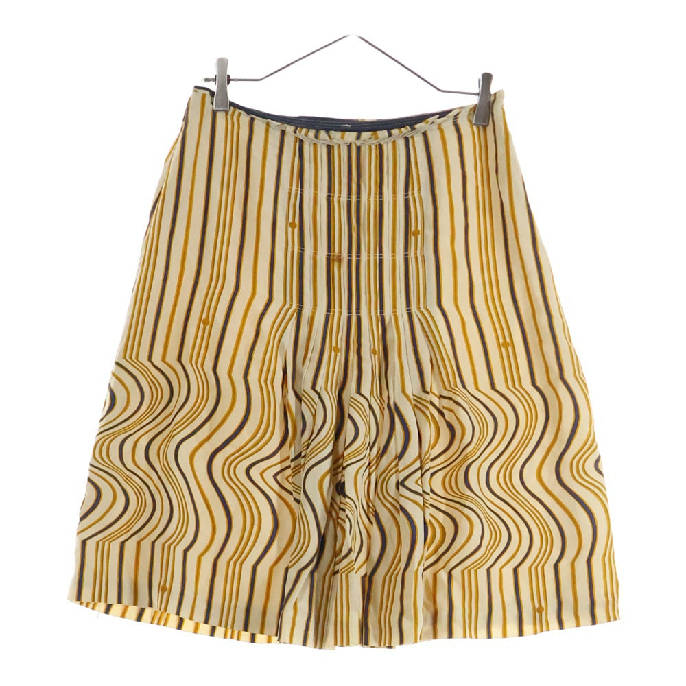 TORY BURCH(トリー バーチ) ストライプ プリーツシルクスカート レディース ベージュ 13121365