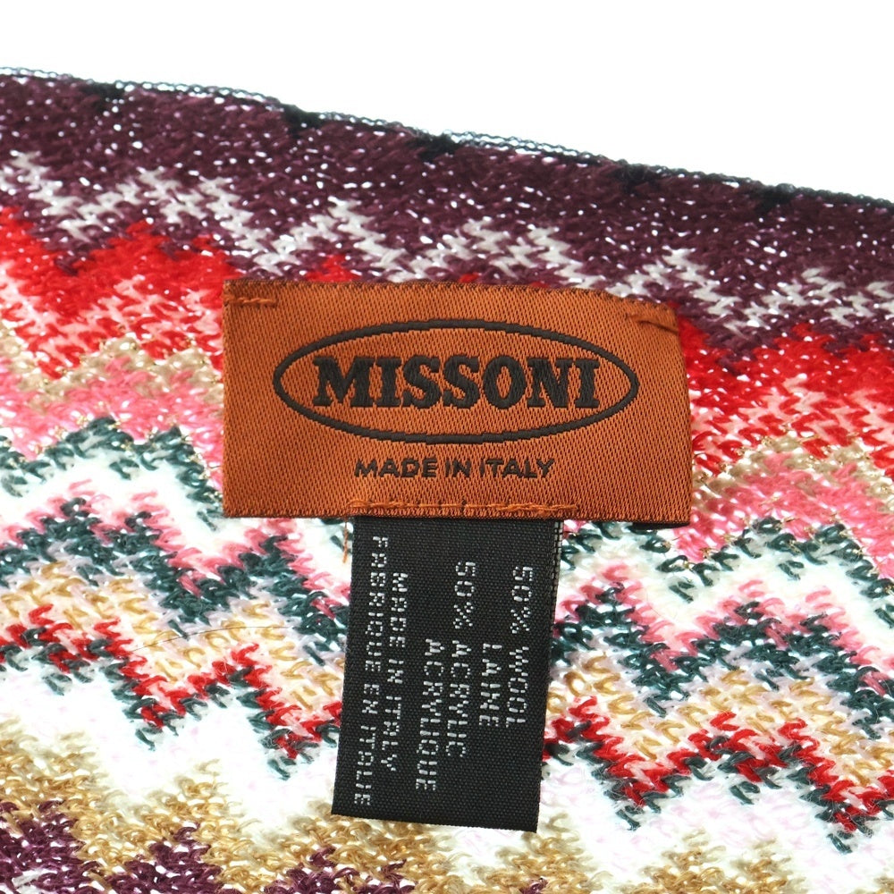 MISSONI(ミッソーニ) 総柄 ウール混アクリルマフラー ストール マルチカラー レディース