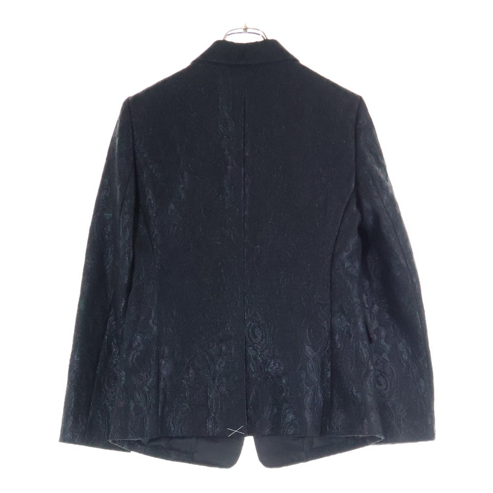 DKNY(ダナキャラン) 総柄 襟切り替え シングルテーラードジャケット レディース ブラック P4540091M