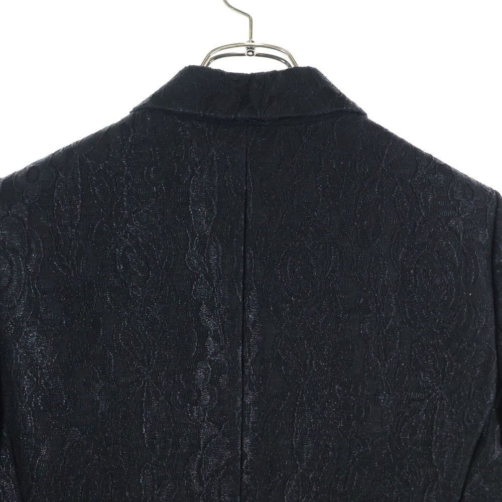 DKNY(ダナキャラン) 総柄 襟切り替え シングルテーラードジャケット レディース ブラック P4540091M