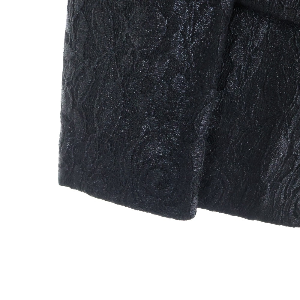 DKNY(ダナキャラン) 総柄 襟切り替え シングルテーラードジャケット レディース ブラック P4540091M