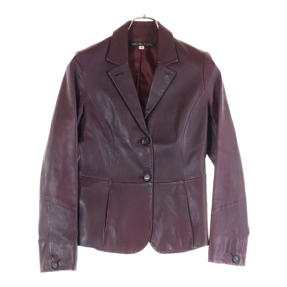 MICHEL KLEIN(ミッシェルクラン) シープスキン レザーシングルテーラードジャケット レディース バーガンディ FMWAJ-08660